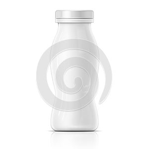 Small white yougurt bottle template