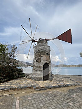 Small wind tower on Elounda harbour