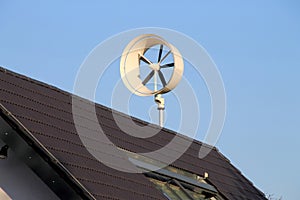 Small wind turbine on roof for private using