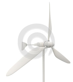 Small wind turbine on white background