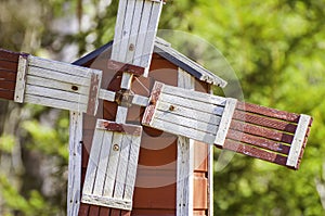 Small windmill in a garden