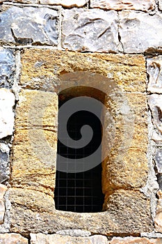 Small window on the side of the porch of the Chard Preparatory School.