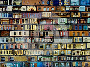 Small Windows, balconies, showcases, Bay Windows, backgrounds, abstractions