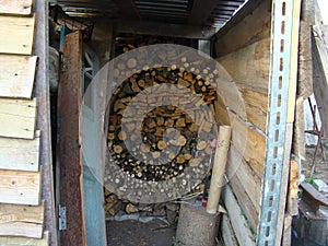 Small wood depot in a cottage