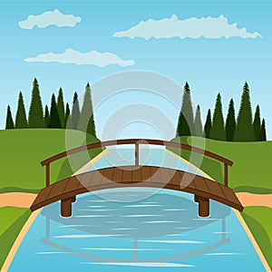 Small wooden bridge