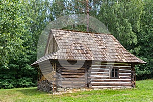 Small wooden cabin in the forest of Nowy Sacz