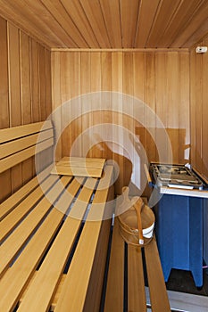 Small wooden home sauna