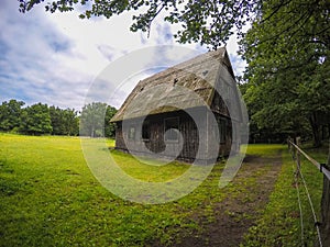 Small wooden horse barn