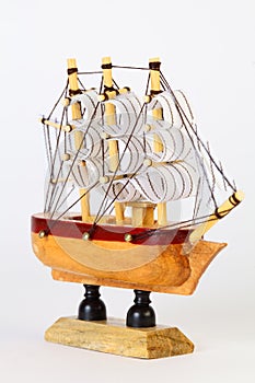 Small wooden model of sailing ship