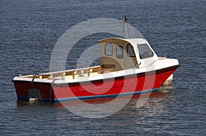 Small wooden motor boat