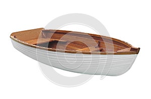 Small wooden rowboat