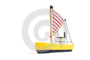 Small wooden sailing ship