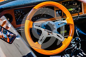 Small wooden steering wheel