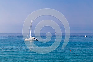 Small yacht on sunny day, Sealine photo