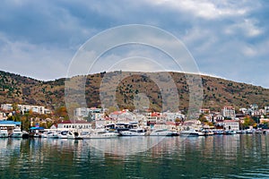 Small yachts in the port of Balaklava