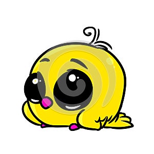 Small yellow bird canary animal illustration cartoon