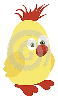 Small yellow bird, illustration, vector