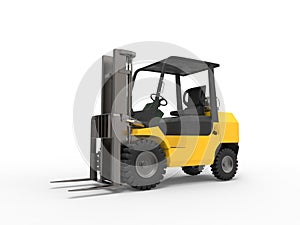 Small yellow forklift truck