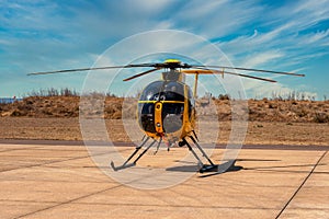 Yellow helicopter photo