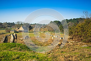 Smaller menhir near Kermario in Brittany