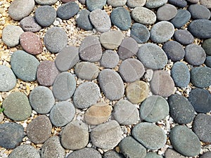 on smaller stones River stones