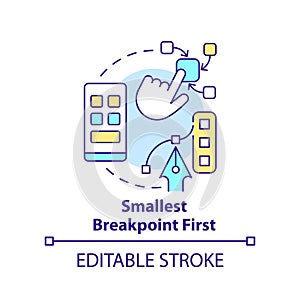 Smallest breakpoint first concept icon