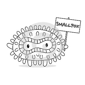 Smallpox Disease Cell Vector Cartoon Colorless photo
