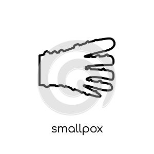 Smallpox icon. Trendy modern flat linear vector Smallpox icon on photo