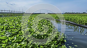 Smart agriculture large-scale farm utilizing ai sensors for efficient monitoring in nature\'s embrace photo