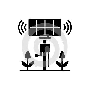 Smart agriculture sensors black glyph icon