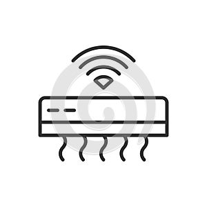 Smart air conditioner with wi-fi icon