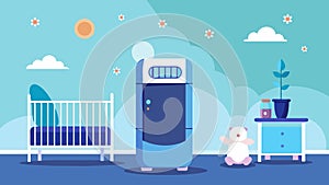 A smart air purifier in the nursery removed allergens and pollutants from the air ensuring that the baby breathed in photo