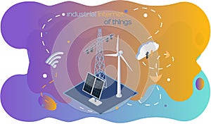 Smart alternative energy modern environmentally friendly installation. Industrial internet of things