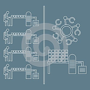 Smart automatic robotic production line.