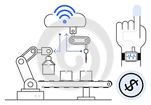 Smart Automation with Robotic Arm, IoT Cloud Integration, and Wearable Health Monitoring