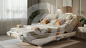 A smart bed with IoT technology that automatically adjusts the patients position for better circulation and comfort photo