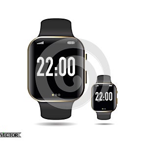 Smart black gold watch