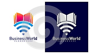 Smart Book logo design vector, Colorful Book logo design template, Icon symbol