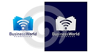 Smart Book logo design vector, Colorful Book logo design template, Icon symbol