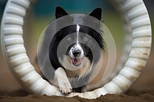 Smart Border Collie Skillfully Completes Obstacle Course photo