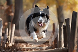 Smart Border Collie Skillfully Completes Obstacle Course photo