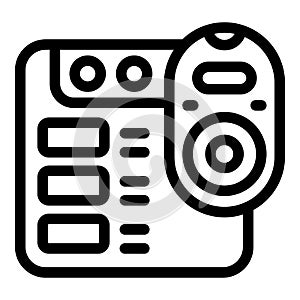 Smart box remote control icon outline vector. Home video