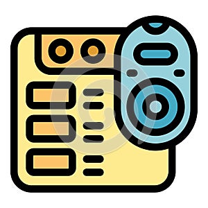 Smart box remote control icon vector flat