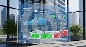 Smart Building Energy Management System Displayed on a Transparent Screen