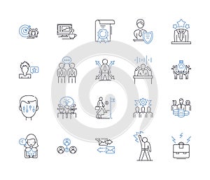 Smart building technology line icons collection. Automation, Sensors, Efficiency, Sustainability, Interconnectivity