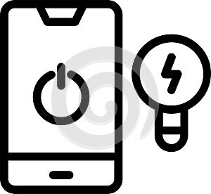 Smart Bulb Icon With Outline Style