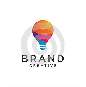 Smart bulb tech logo icon . Idea creative light bulb logo . Bulb digital logo technology Idea .Bulb Logo Design Colorfull .