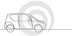 Smart Car Continuous Vector Line Graphic