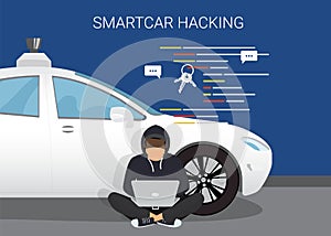 Smart car hacking attack