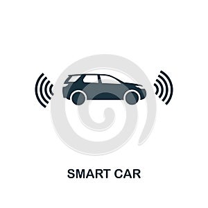 Smart Car icon. Monochrome style icon design from smart devices icon collection. UI. Illustration of smart car icon. Pictogram iso